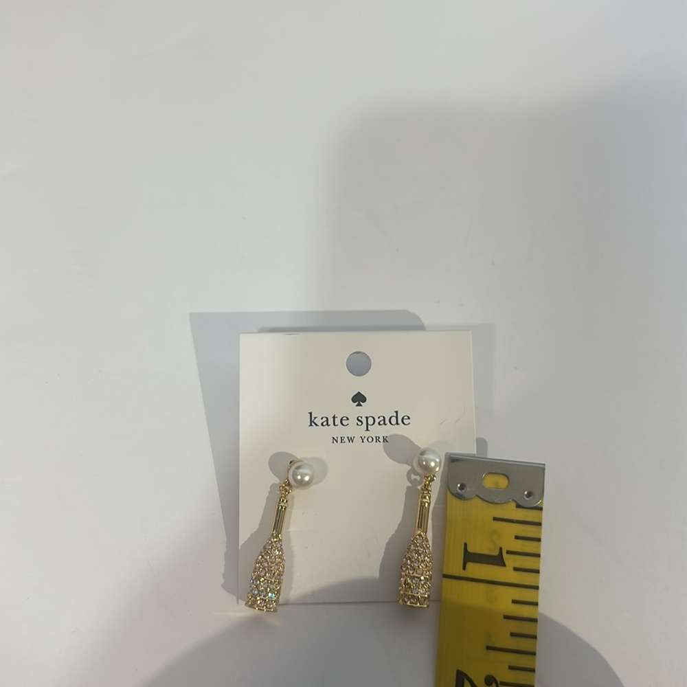 kate spade new york Gold-Tone Pavé & Imitation Pearl Champagne Drop Earrings - Picture 4 of 6